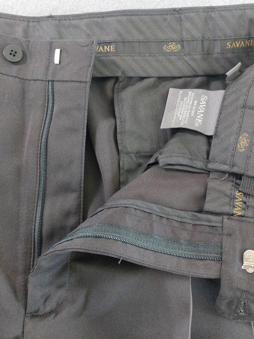 NWT Savane Comfort Plus Pleated Dress Pants Black Microfiber 36x29 Cuffed - Picture 9 of 13